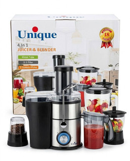 آبمیوهگیری و مخلوطکن ۴ کاره Unique (لوله ۸۵ میلیمتری، فیلتر استیل)